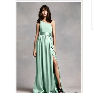 Vera Wang  'Mint' One Shoulder Bridemaids Dress.
